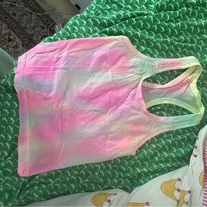 Lululemon Athletica Pink and Green Tank Top
